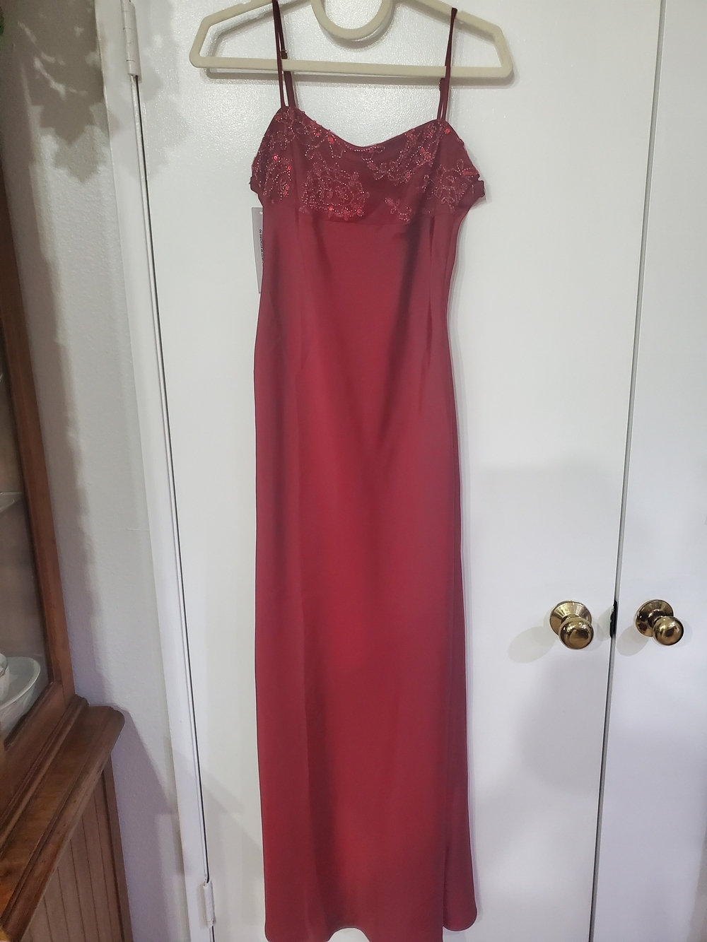 Princess Polly Engracia Sequin Burgundy Lace-Trim Slip Maxi Size 8 - Picture 3 of 10